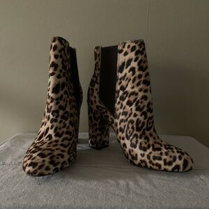 NIB SAM EDELMAN CALF HAIR LEOPARD PRINT BOOTIE 7.5